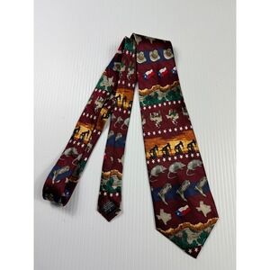 Puritan Texas Novelty Necktie Armadillo Cowboy‎ Boots Oil Derrick Flag
